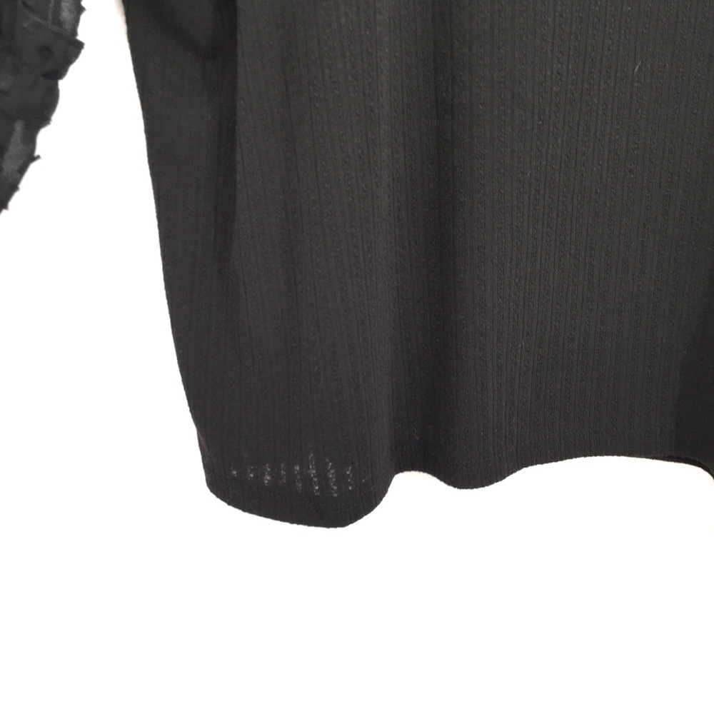 Torrid ribbed top sheer puff balloon sleeve whimsigoth top‎ stetch coquette 4 4X - Picture 5 of 12